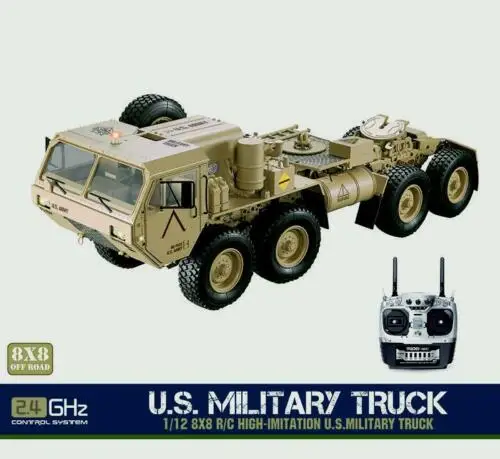 

США Stock HG 1/12 RC военный грузовик P802 металлический 8X8 шасси радио светодиодсветодиодный звуковая система