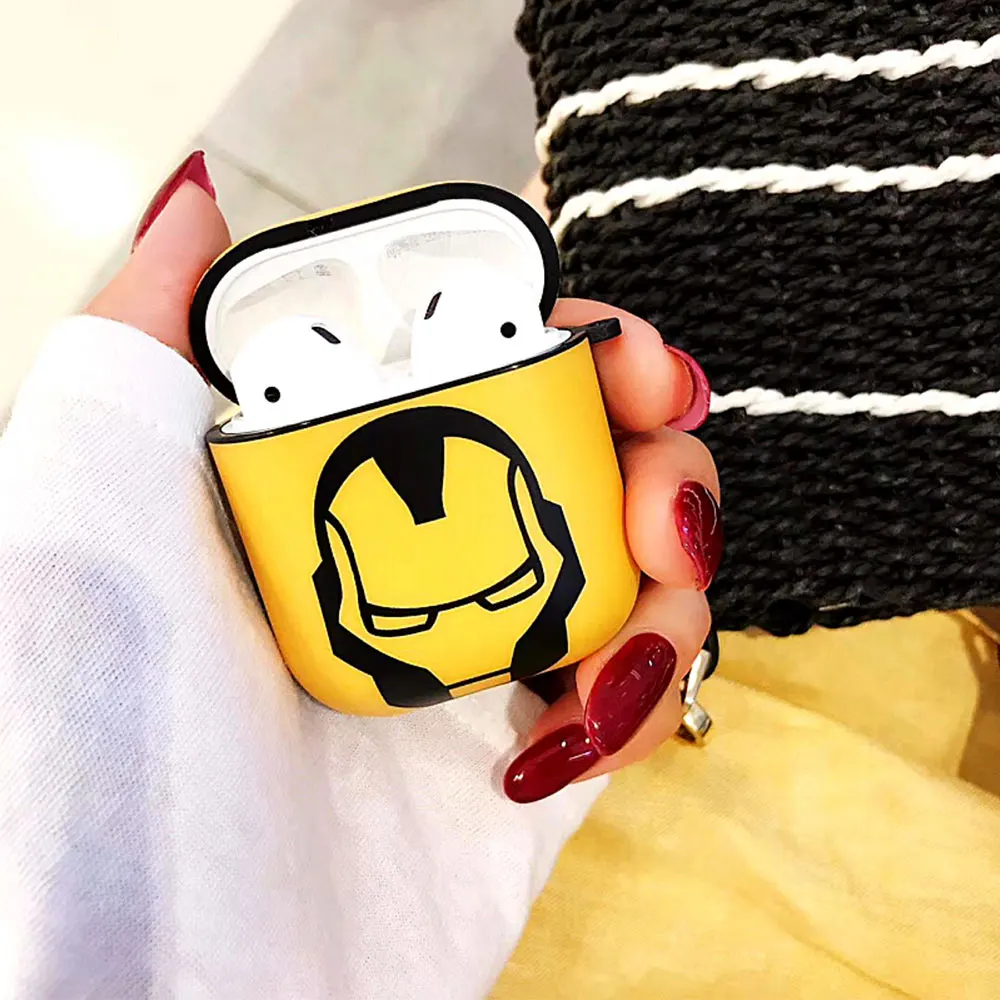 Модные силиконовые чехлы для наушников Marvel Iron Man Apple Airpods 1/2 мягкие Защитные