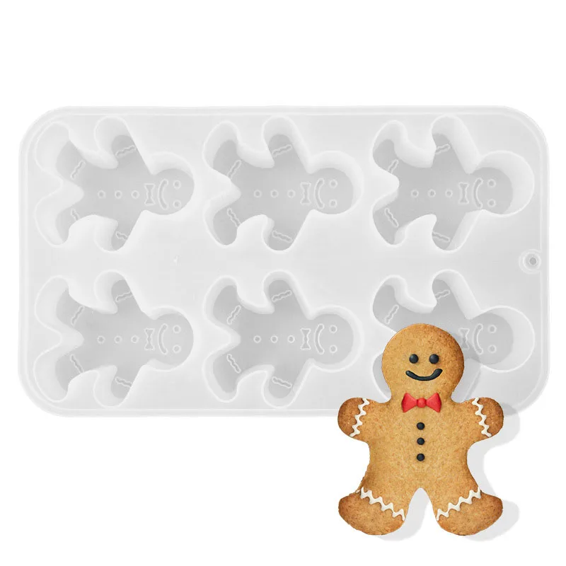 1=6pcs Christmas snowman gingerbread Man Silicone Mold Epoxy Resin Dried Flower Resin Decorative mold Ornaments supplier