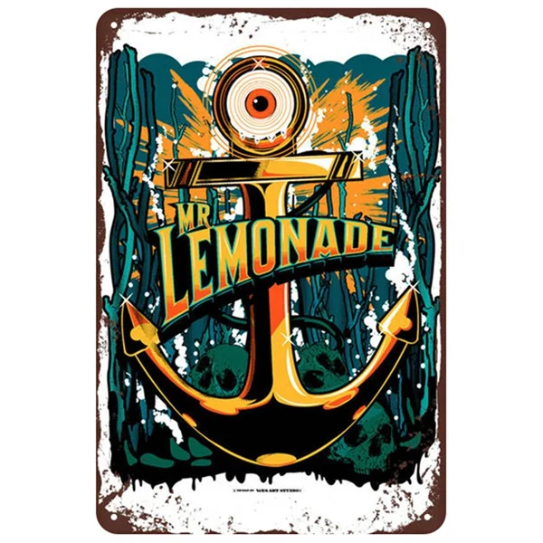 

Lemonade Anchor Decoration Metal Tin Sign Inch Retro Home Kitchen Bedroom Living Room Bar Pub Wall Decor