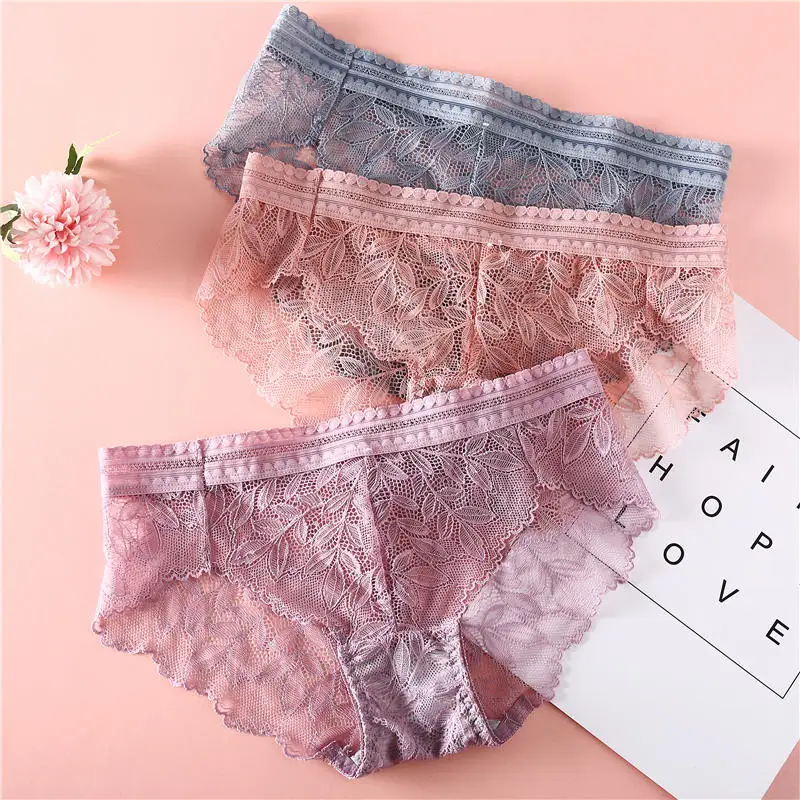Сексуальное кружевное нижнее белье женские трусики с цветочным узором для