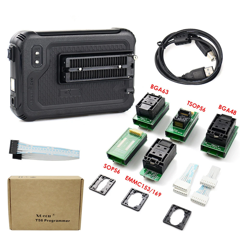 

Genuine Upmely XGecu T56 Universal Programmer with 5 Adapters Powerful Support Nor Flash / NAND Flash / EMMC Free Shipping