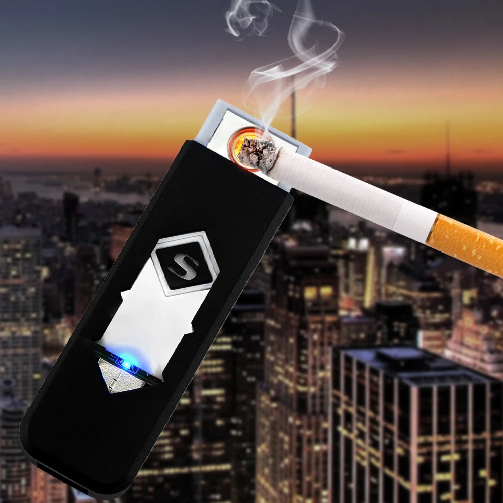 1 шт. ветрозащитная приятный подарок Бездымная USB зажигалка для электронных