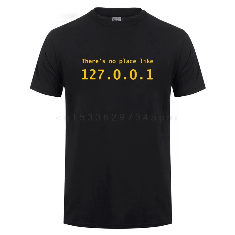 

IP-адрес, футболка, нет места, например, 127.0.0.1 компьютерная комедия футболка, забавный подарок на день рождения для мужчин, программатор