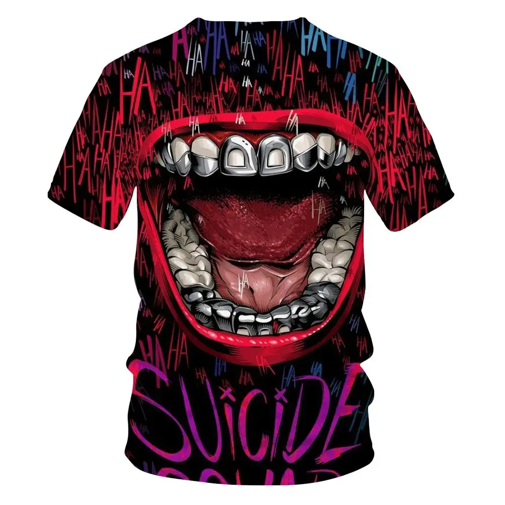 

Joker Funny 3D print t shirt Halloween haha Smile Pullover short Sleeve T-shirt Fashion Coats Cool Unisex men clothes 2020