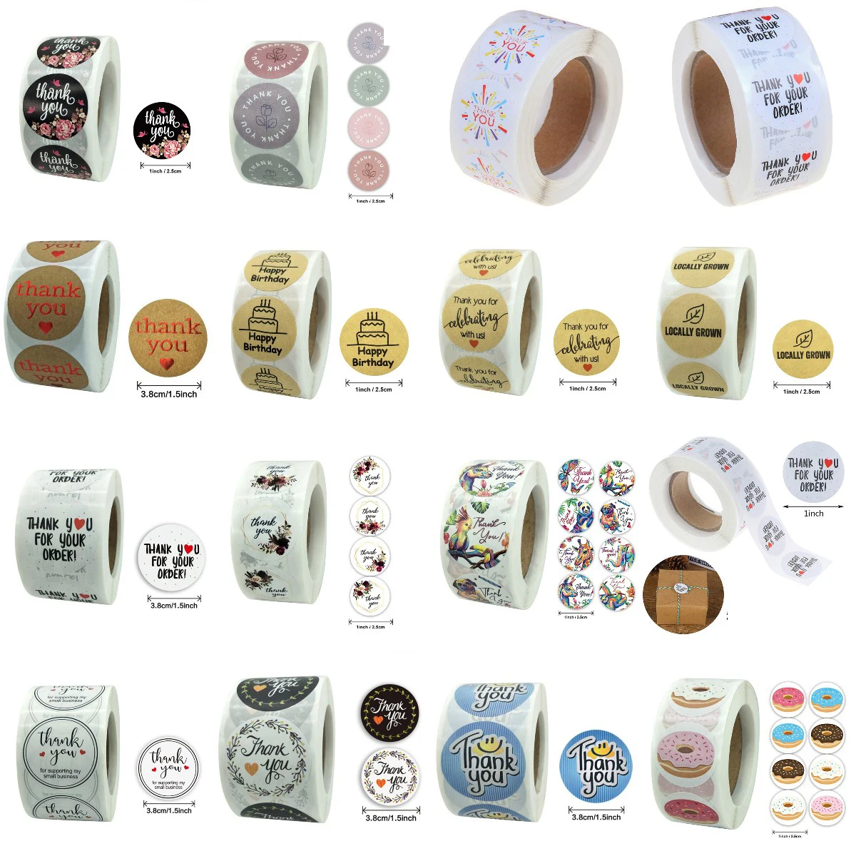 

500pcs Gift Sealing Stickers Thank You Love Design Diary Scrapbooking Stickers Festival Birthday Party Gift Decorations Labels