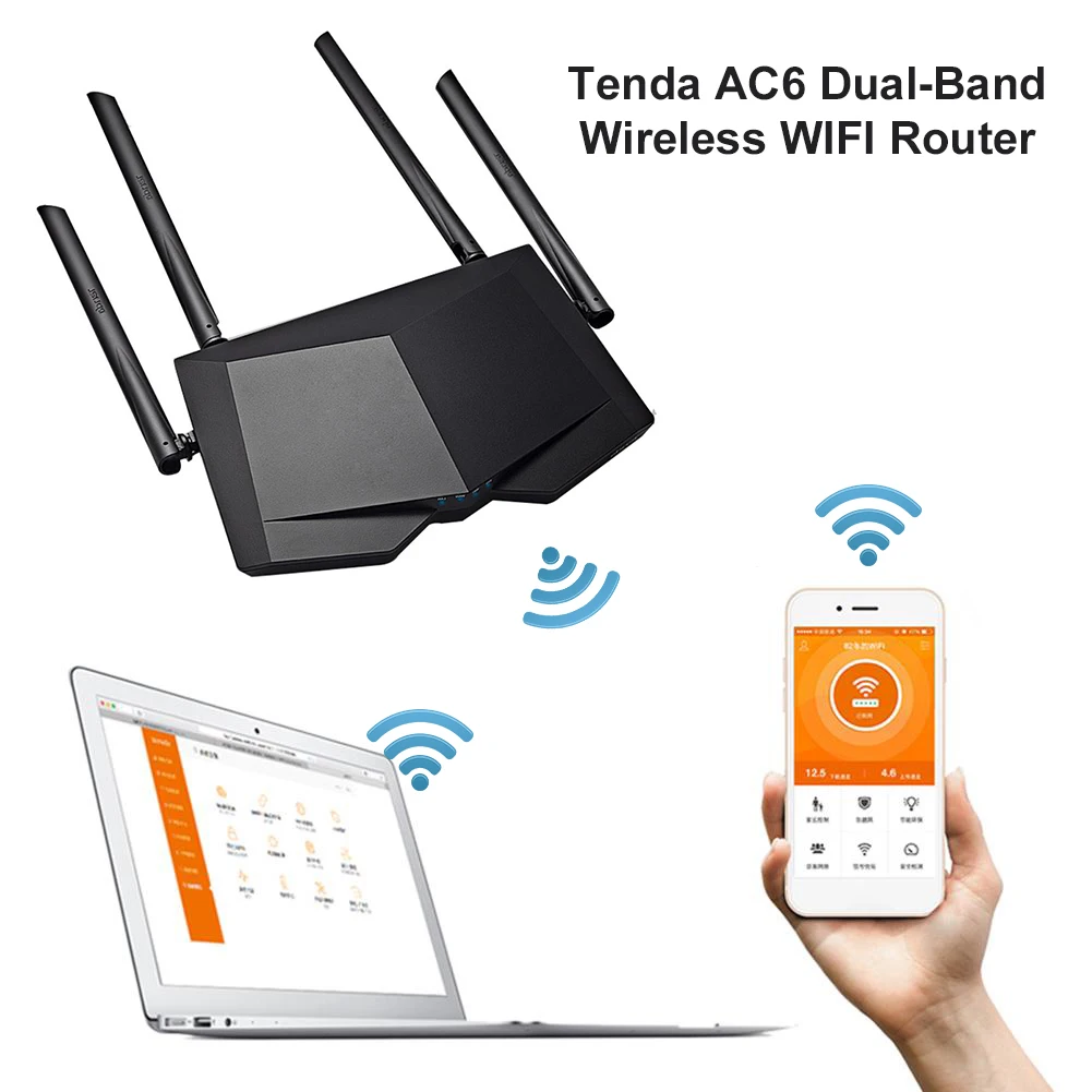 Tenda AC6/AC7/AC8 Смарт двухдиапазонный 2 4G/5G AC1200 Беспроводной Wi-Fi маршрутизатор