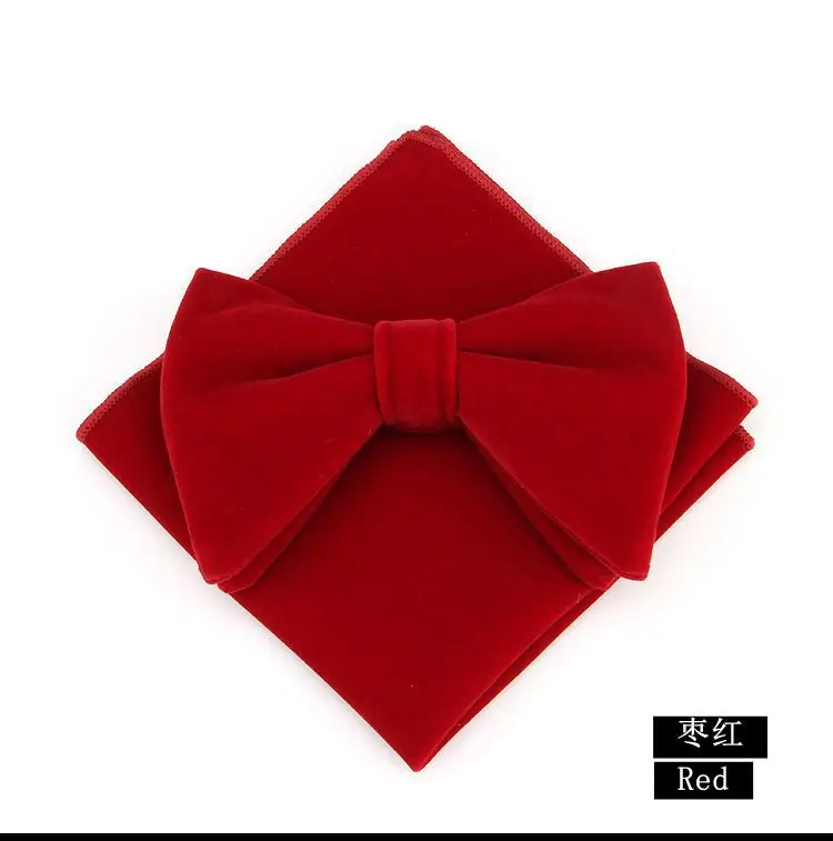 Linbaiway Для мужчин бархат Размер s С большим бантом Платок комплект для свадебное