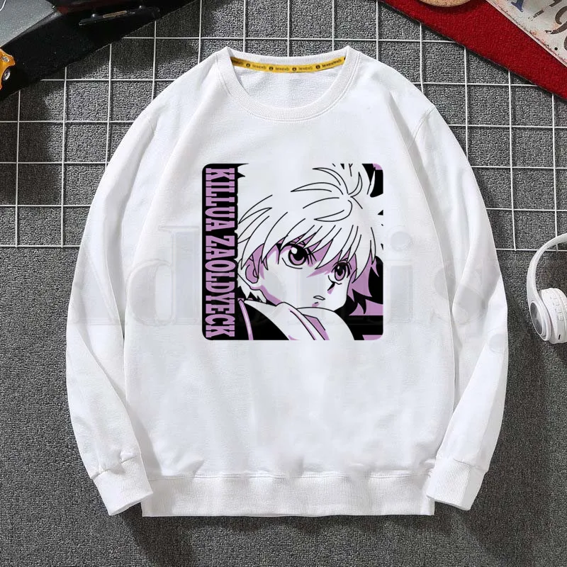

Мужская толстовка Hunter X Hunter Killua Zoldyck Baka с рисунком, свитшот с круглым вырезом в стиле хип-хоп, трендовая одежда для мужчин