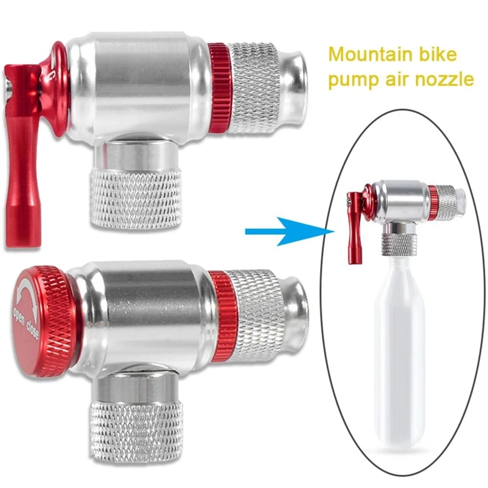 

Bicycle CO2 cylinder pump Gas Nozzle Bicycle Fast Inflator Inflatable Head Adapter Riding Emergency Accessories