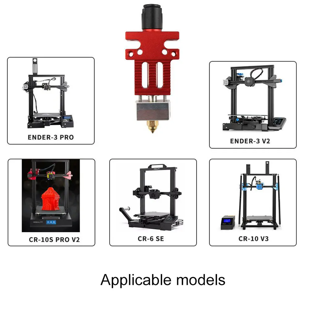 

Assembled Extruder Hotend Kit 3D Printer Parts CR-6 SE Extruder Assembled Hotend Kit With 0.4mm Nozzle Not Easy To Damage