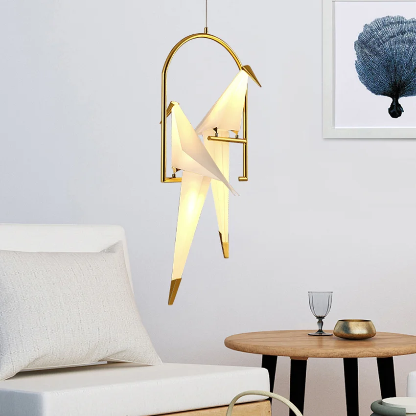 Современный бумажный кран светодиодный металлический подвесной светильник