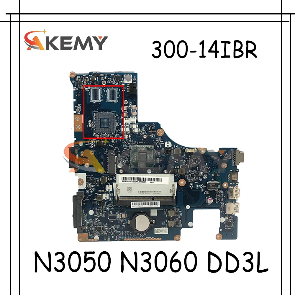 

Akemy для LENOVO 300-14IBR Материнская плата ноутбука BMWC1 / BMWC2 NM-A471 Материнская плата Процессор N3050 N3060 DD3L протестированная 100% работа