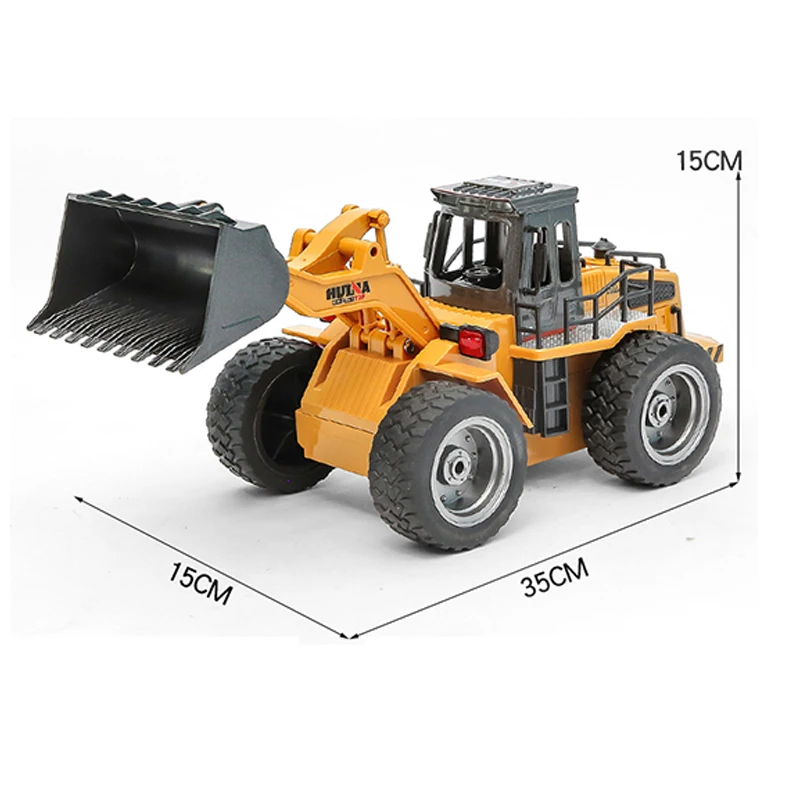 

US Stock HUINA 1/18 520 Loader Model RC Toys 2.4G Radio Control Car Battery Lights Bucket TH18044-SMT1