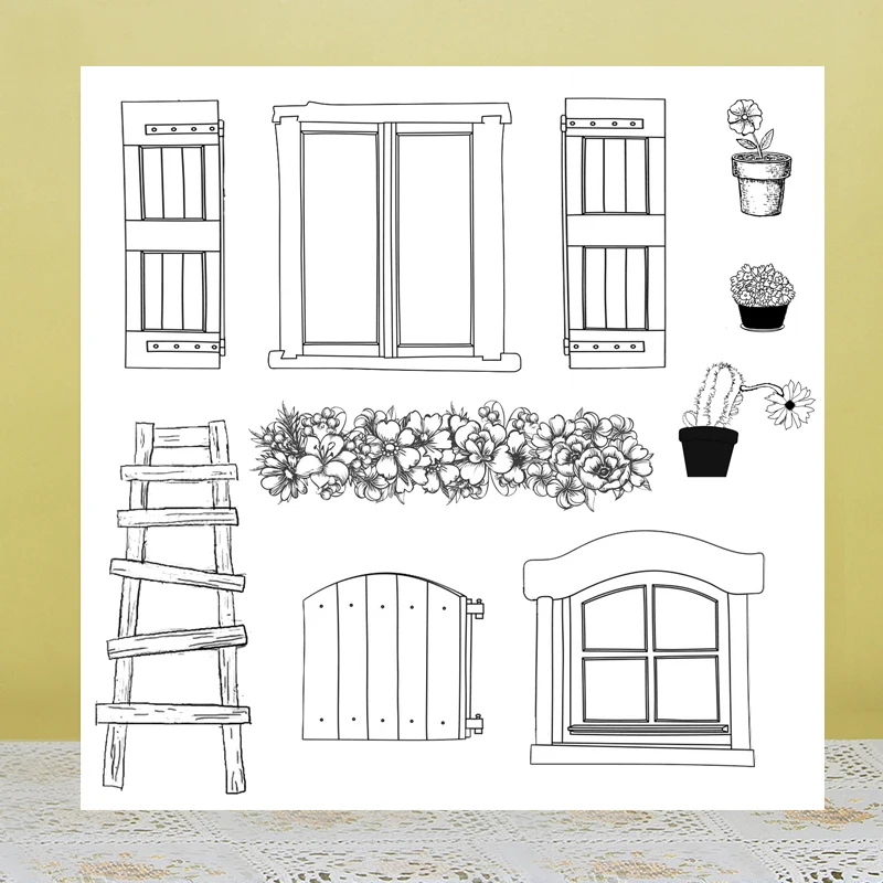 

AZSG Window Clear Stamps For DIY Scrapbooking Rubber Stamp/ Seal Paper Craft Clear Stamp Card Making