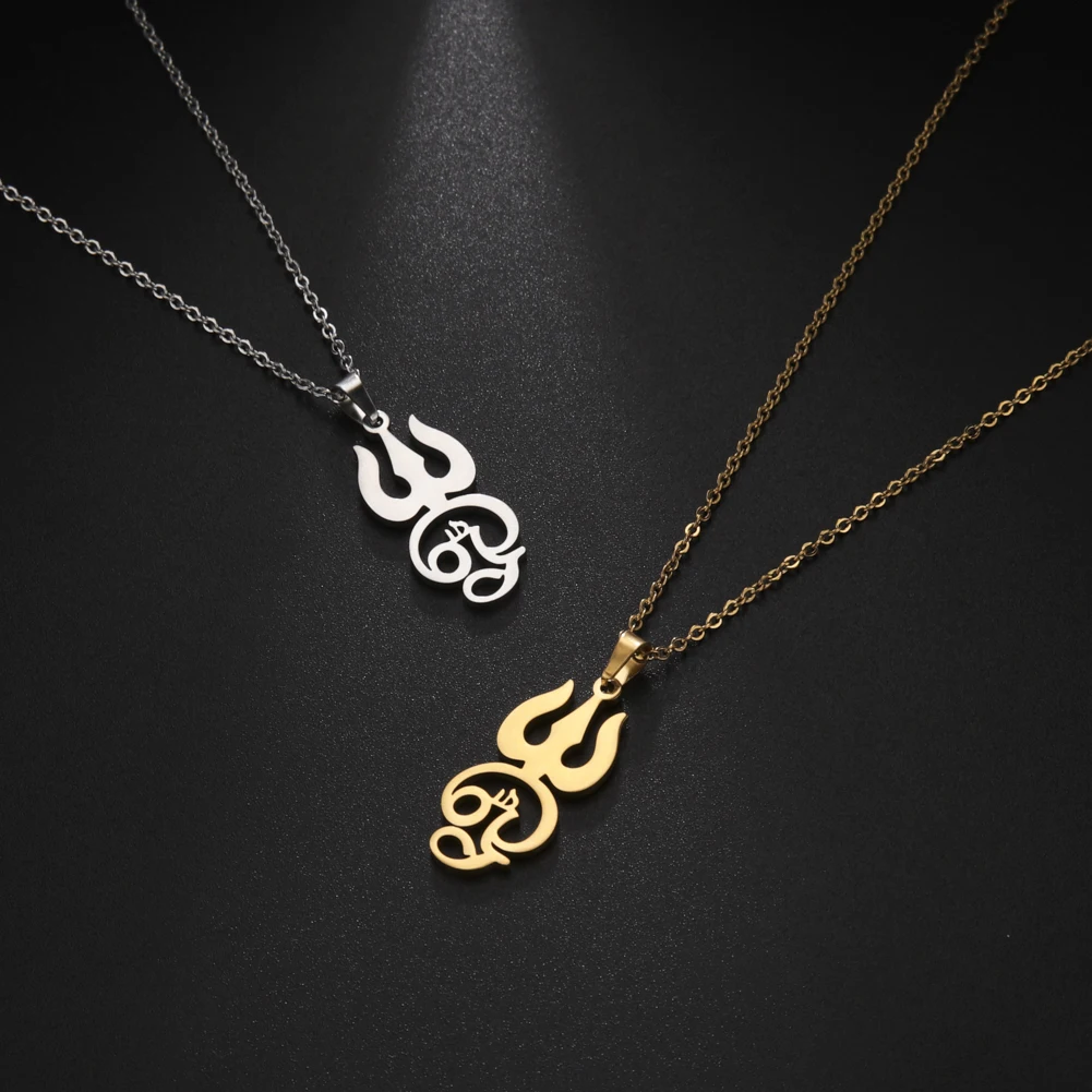 Cazador India Tamil Om Sign Ожерелье с подвеской для женщин OM Symbol Цепочка из нержавеющей
