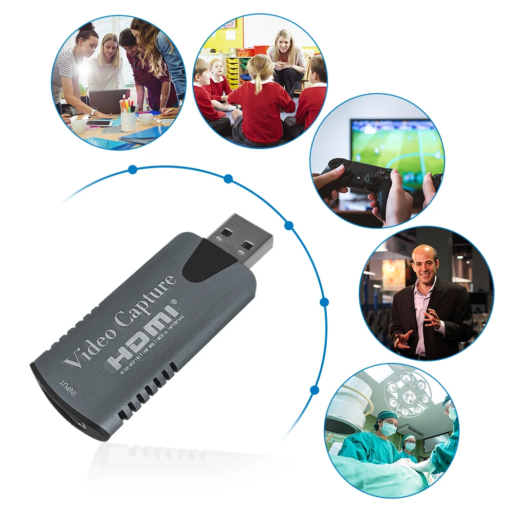 

Video Capture Card 2.0 4K 60HZ HDML Video Game Grabber Record Card Audio AV for Camera Switch Live Streaming Camcorder