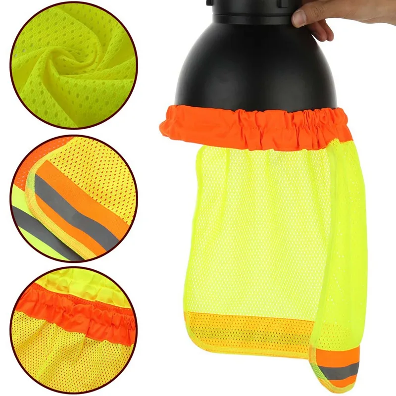 Reflective Stripe Neck Shield Safety Hard Hat Cap Sun Shade Protective Helmets Workplace | Безопасность и защита