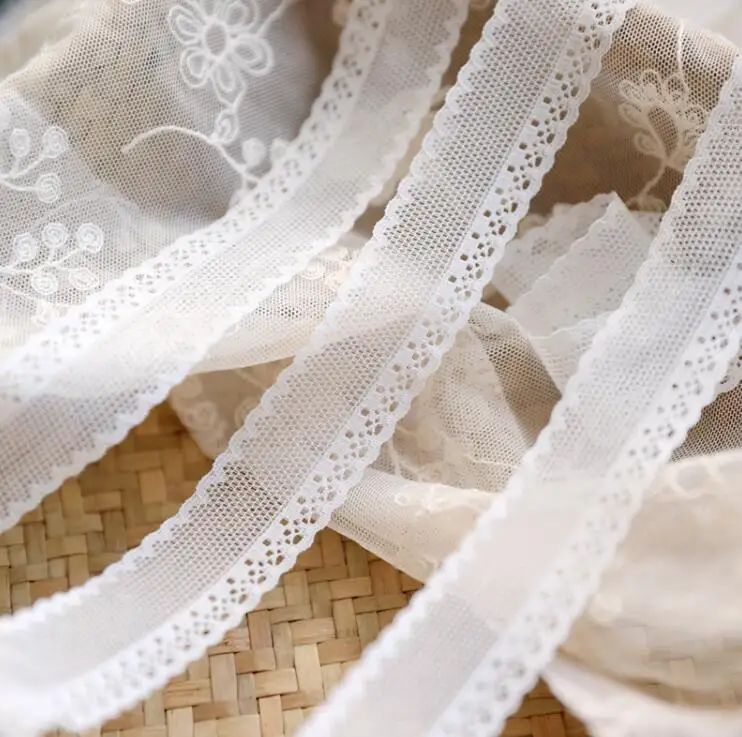 5 метров белая вышивка кружевная Лоскутная эластичная ткань сделай сам одежда