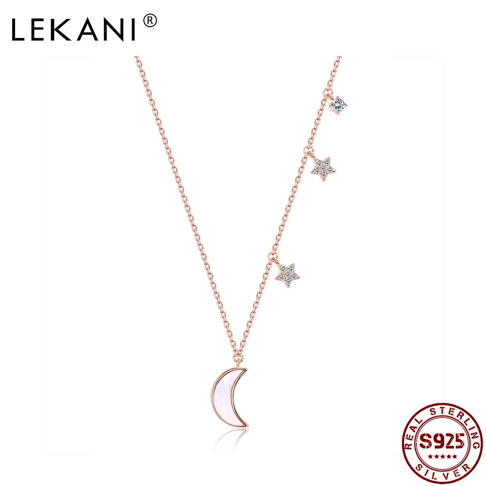 

Женские ювелирные украшения из серебра ожерелье со подвеской из звезд пробы, с Луной и цирконием