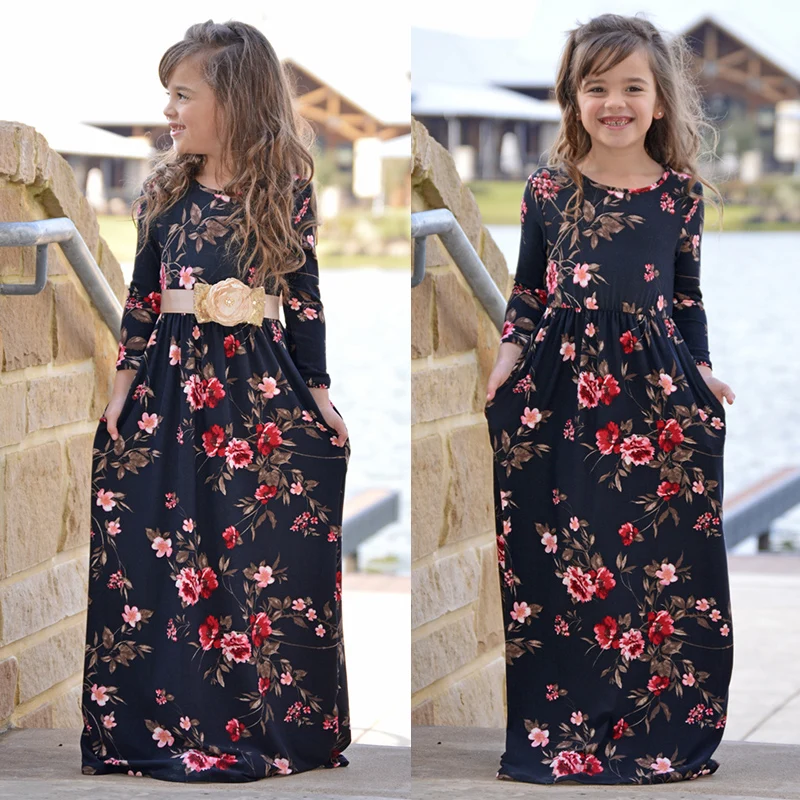 Одинаковые комплекты для семьи в европейском и американском стиле Длинная юбка