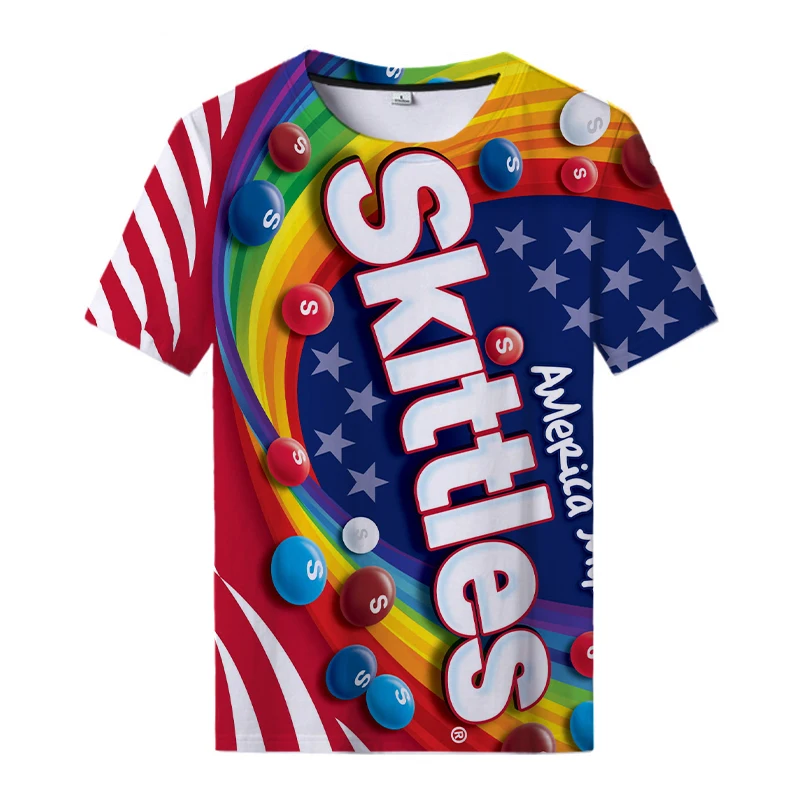 

Snacks Candy 3D T Shirts Food Harajuku Men Women Short Sleeve PulloVer Tees Shirts Casual Tops