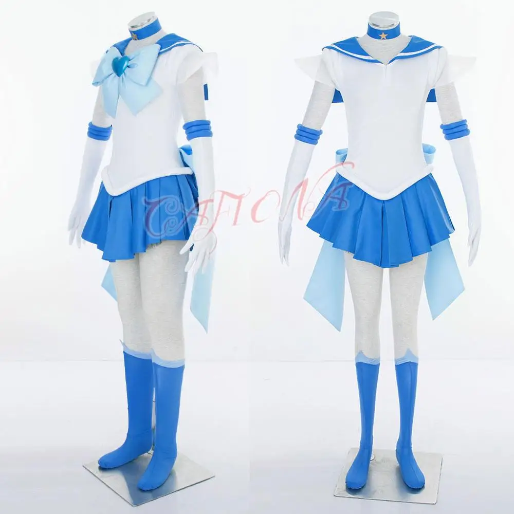 Самый дешевый костюм для косплея Сейлор гилры супер с Ami Mizuno Меркьюри сексуальных