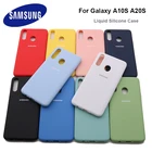 Чехол для Samsung A20S A10S, чехол для galaxy a20s, a10s, чехол из жидкого силикона, шелковистая мягкая на ощупь защитная задняя крышка, Противоударная