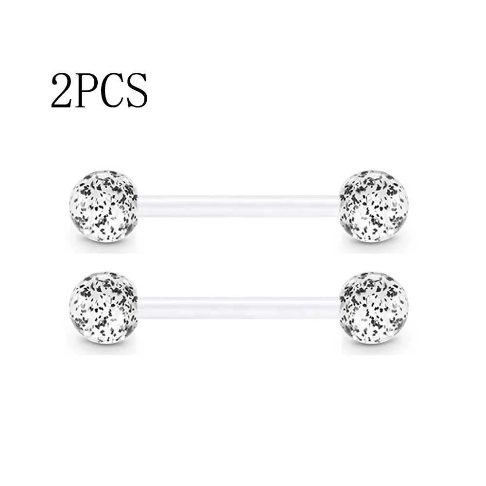 Tongue Nipple Ring Glow in Dark Flexible Straight Retainer Body Piercing Jewelry 4 Style |