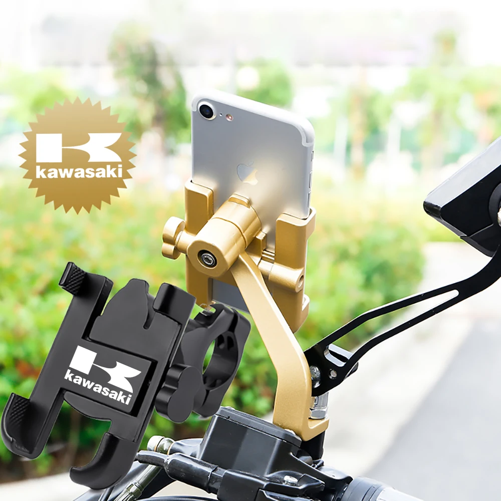 

For KAWASAKI z650 z900 z1000 vulcan 650 ninja 300 400 Motorcycle Accessories Universal metal motorcycle logo mobile phone holder