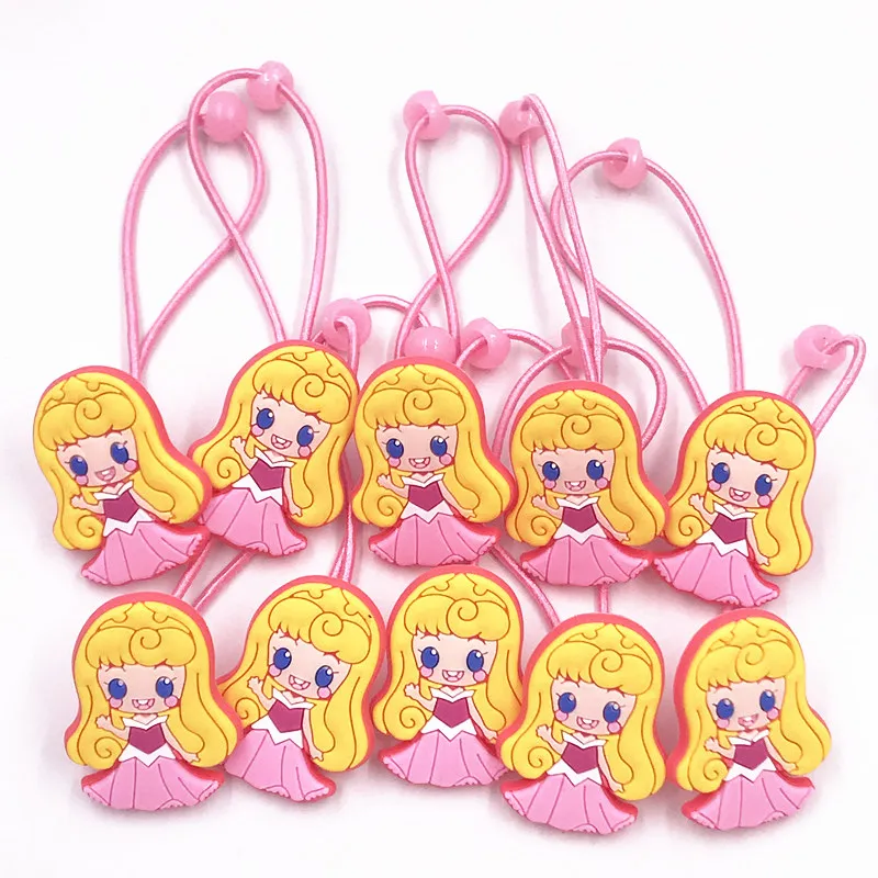 Лидер продаж 10 шт. Резинки для волос принцессы Эльзы и Ариэль с героями