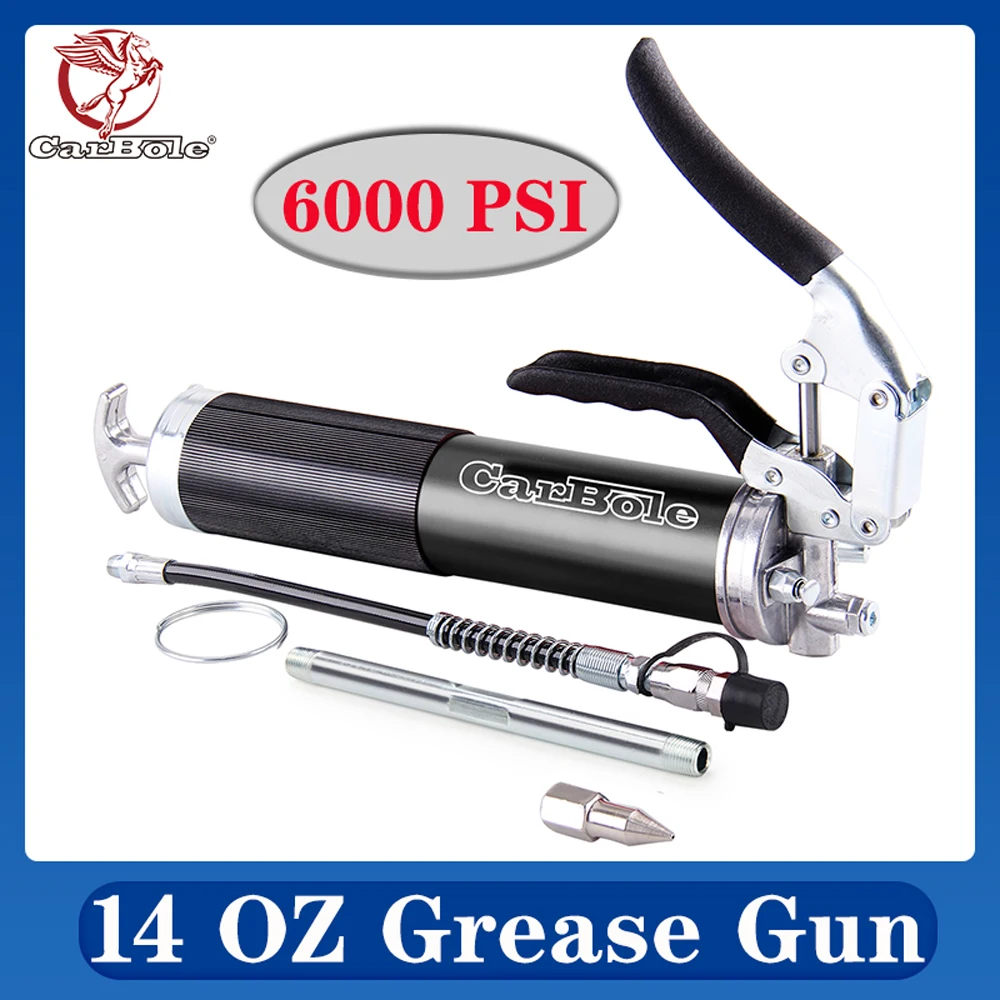 

Heavy Duty Grease Gun Anodized Aluminum Pistol Grip Lubrication 14oz Pistol Grip One-hand Portable Tools 6000 PSI