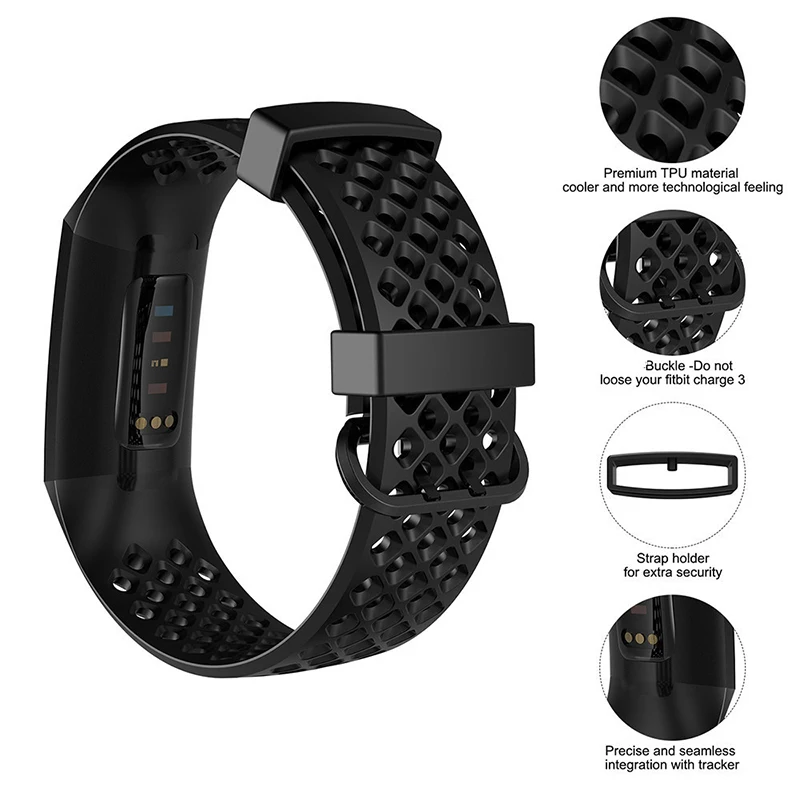 Ремешок для Fitbit Charge 4 Band Silicone 3 3SE Wristband водонепроницаемый браслет Correa Smart Watch