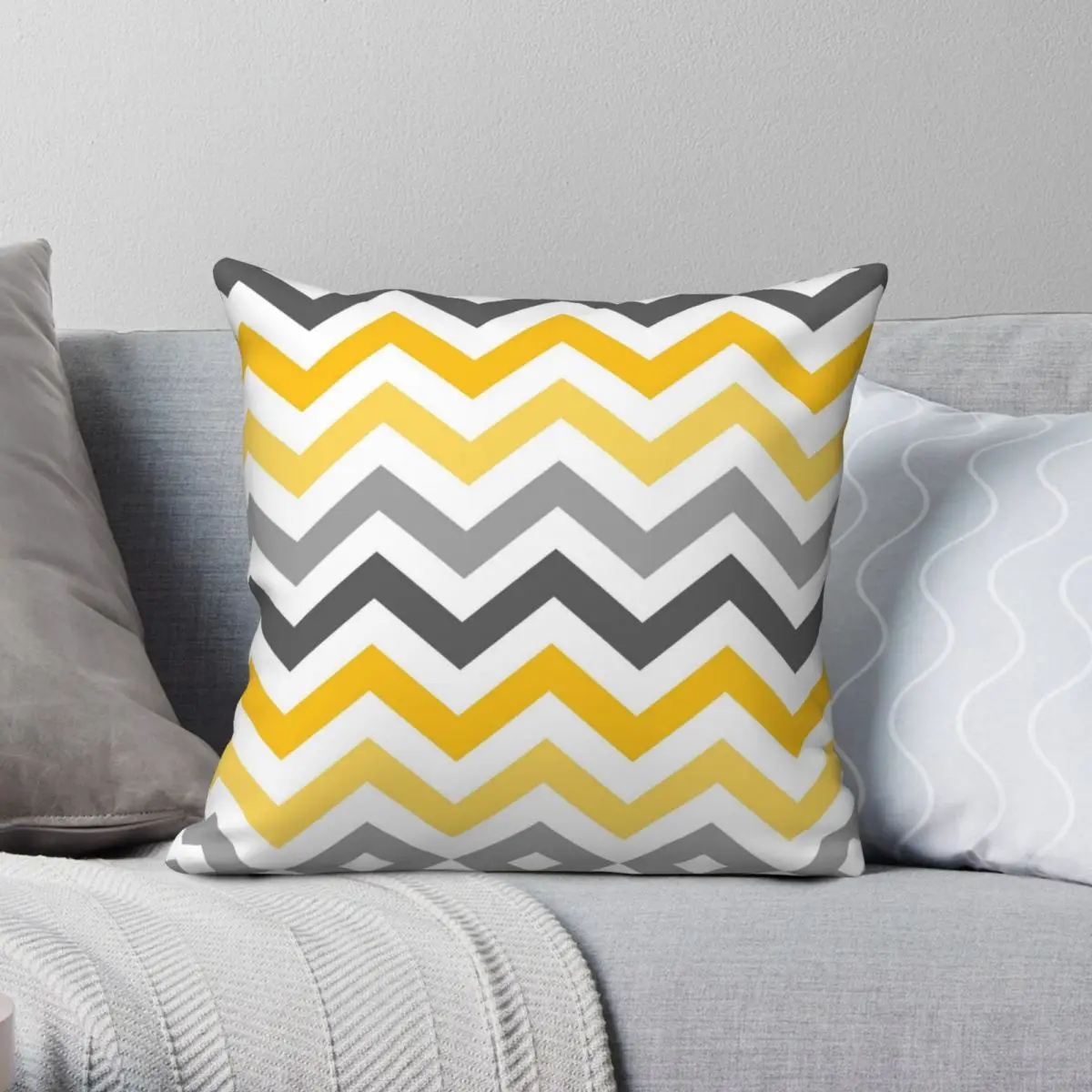 

Чехол для подушки желтого, золотого, серого цветов с шевроном, квадратная подушка, чехол из полиэстера, льна, бархата, креативный декоративный чехол на молнии для автомобильной подушки