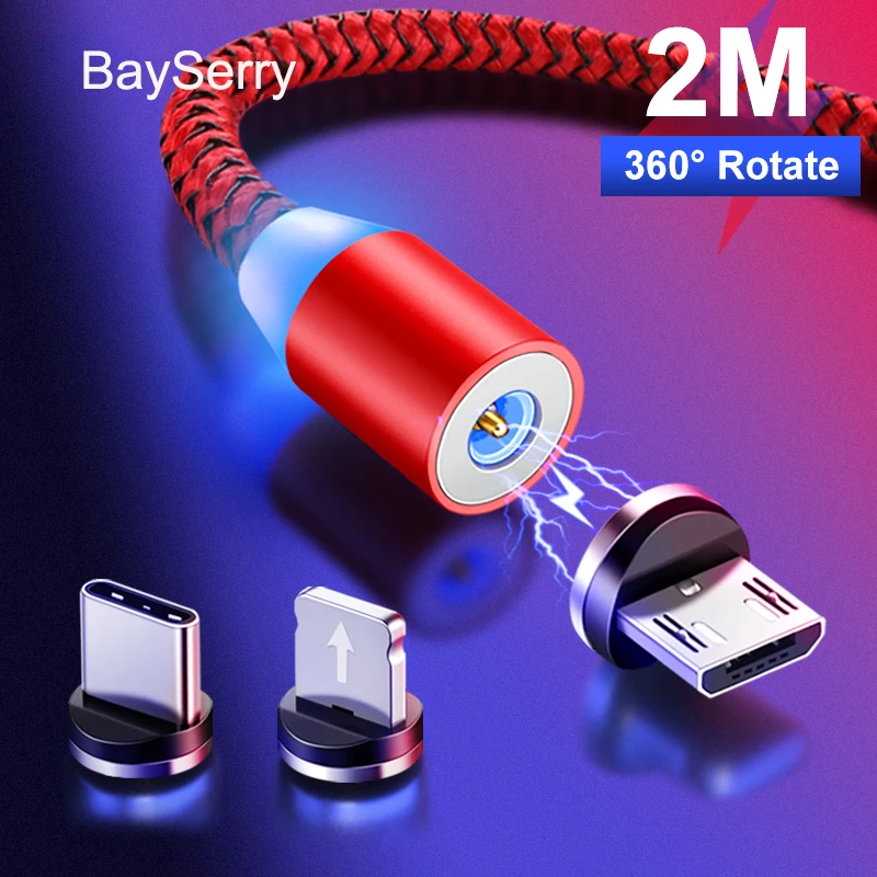 

BaySerry Magnetic Charger Micro USB Type C Cable For Samsung S21 Xiaomi For iPhone 12 11 Pro XR Magnet Fast Charger USB C Cable