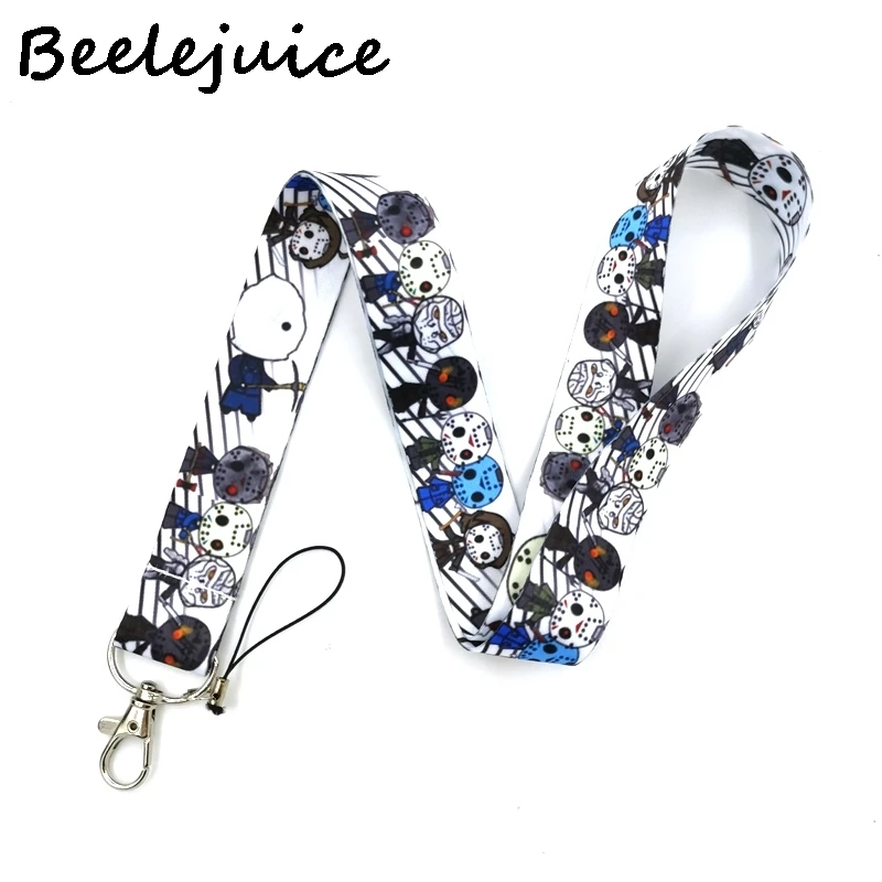 

24pcs Horror characters Friday the 13th Freddy Krueger Lanyards Cool Neck Strap Phone Keys ID Card Holder Keys Hang Rope Lanyard