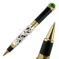 jinhao brilliant metal ancient silver dragon king pearl carving embossing roller ball pen professional office stationery writing