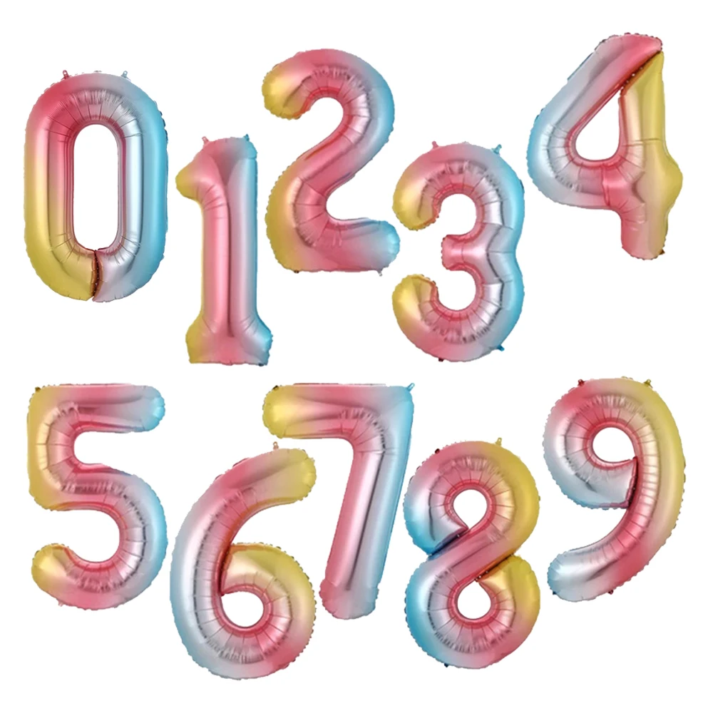 Воздушный шар из алюминиевой фольги с градиентными цифрами 32 дюйма|Воздушные