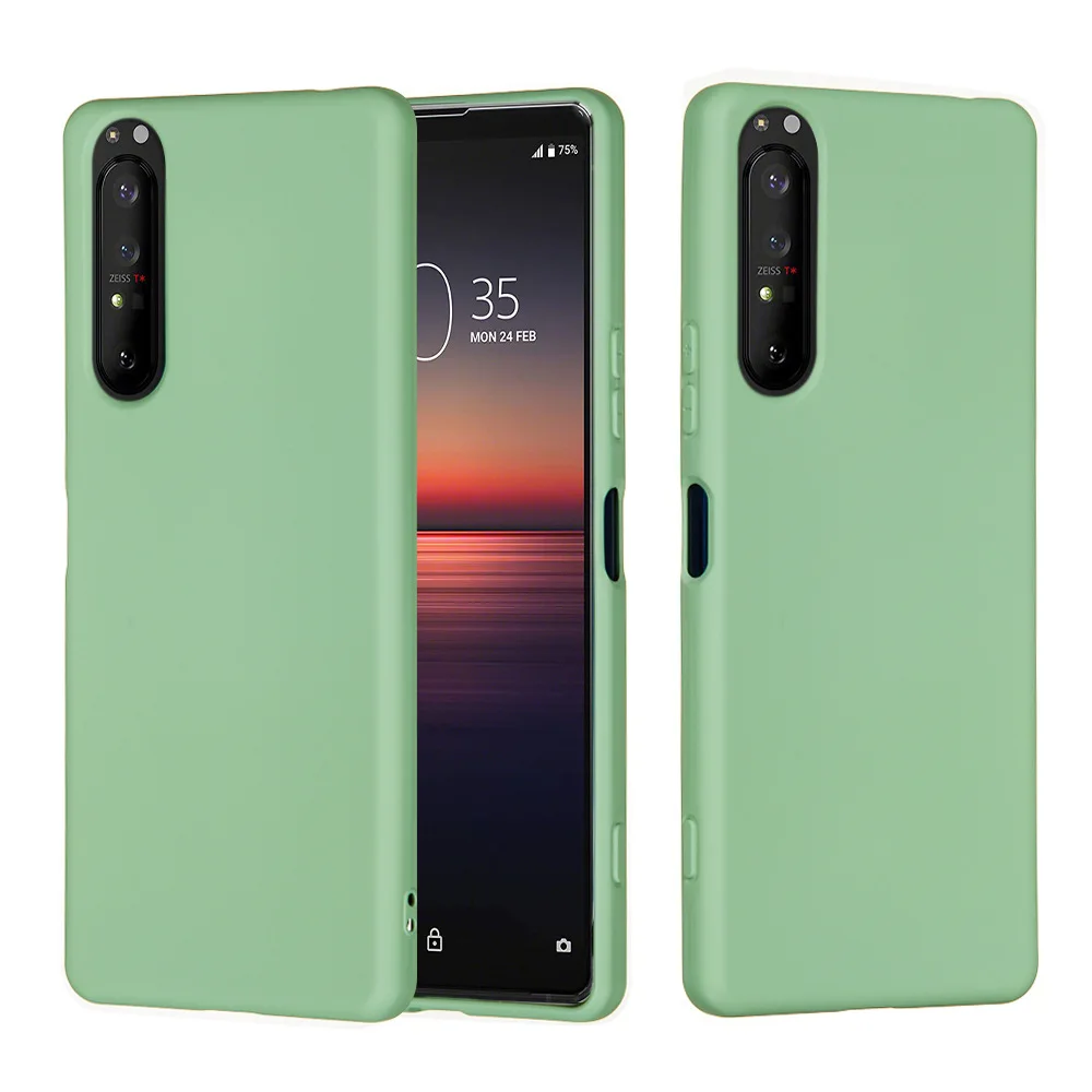 Жидкий силиконовый чехол для Sony Xperia 1 5 10 III II мягкий гелевый резиновый защитный |