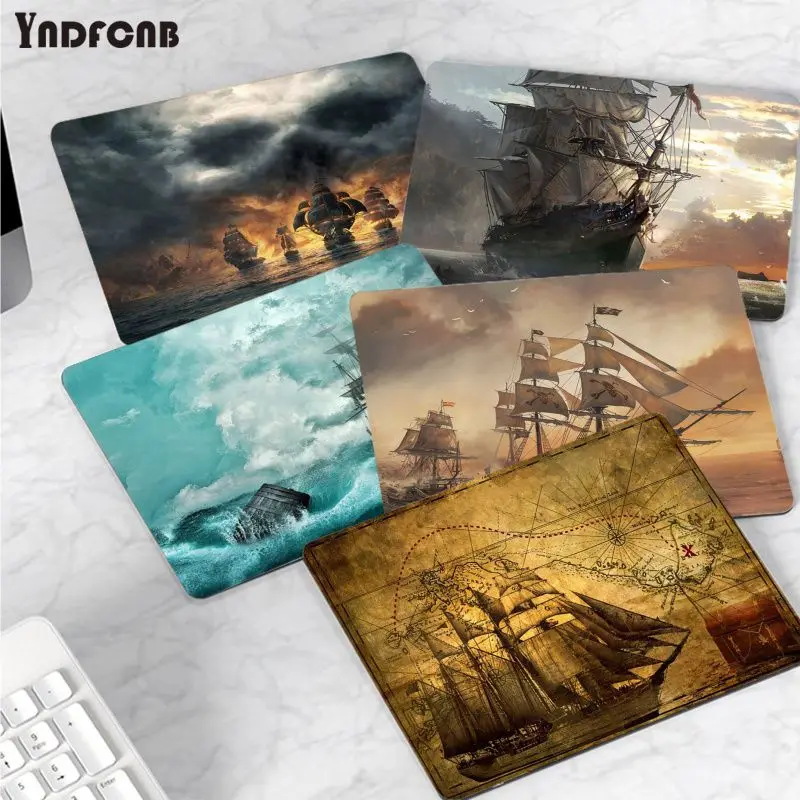 

Простой дизайн, коврик для мыши YNDFCNB с пиратским кораблем, геймерские игровые коврики или Overwatchs, гладкий коврик для письма, настольные компь...