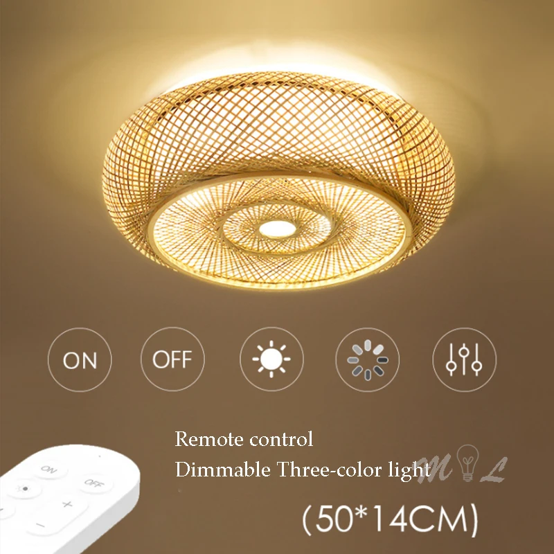 Бамбуковая Светодиодная лампа в китайском стиле потолочные светильники с