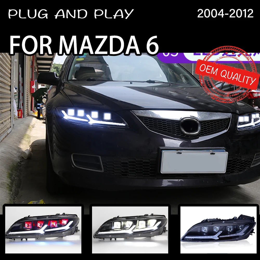 

AKD автостайлинг фары для Mazda 6 светодиодные фары 2004-2012 светодиодный ные фары DRL Передняя лампа светодиодный проектор автомобильные аксессуар...