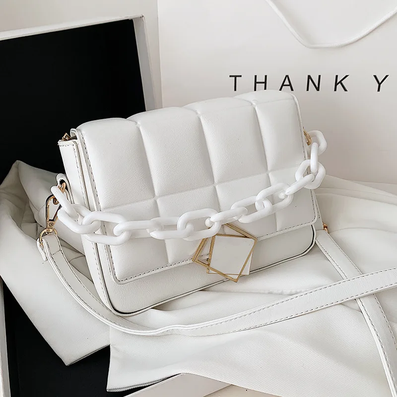 

2021 New Women Shoulder Bag High Quality Leather Bag Vintage Chain Handbags and Purse Fashion Popular Women Crossbody Bag