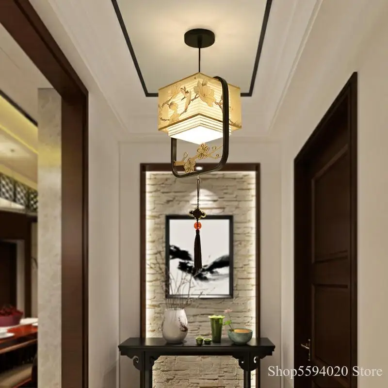 New Chinese Pendant Lamp Single-ended Creative Bedside Lights Bar Concise Hallway Dining Room Hanging Zen Light Fixtures | Лампы и