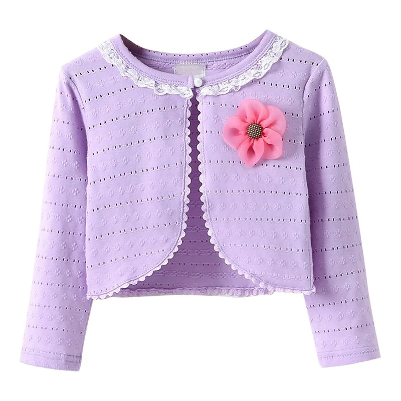 Children's Clothes Autumn Coat for Baby Girl Solid Color Casual Concise Sweet Cute Flower Decor Jackets 0-5T Baby Girl Clothes