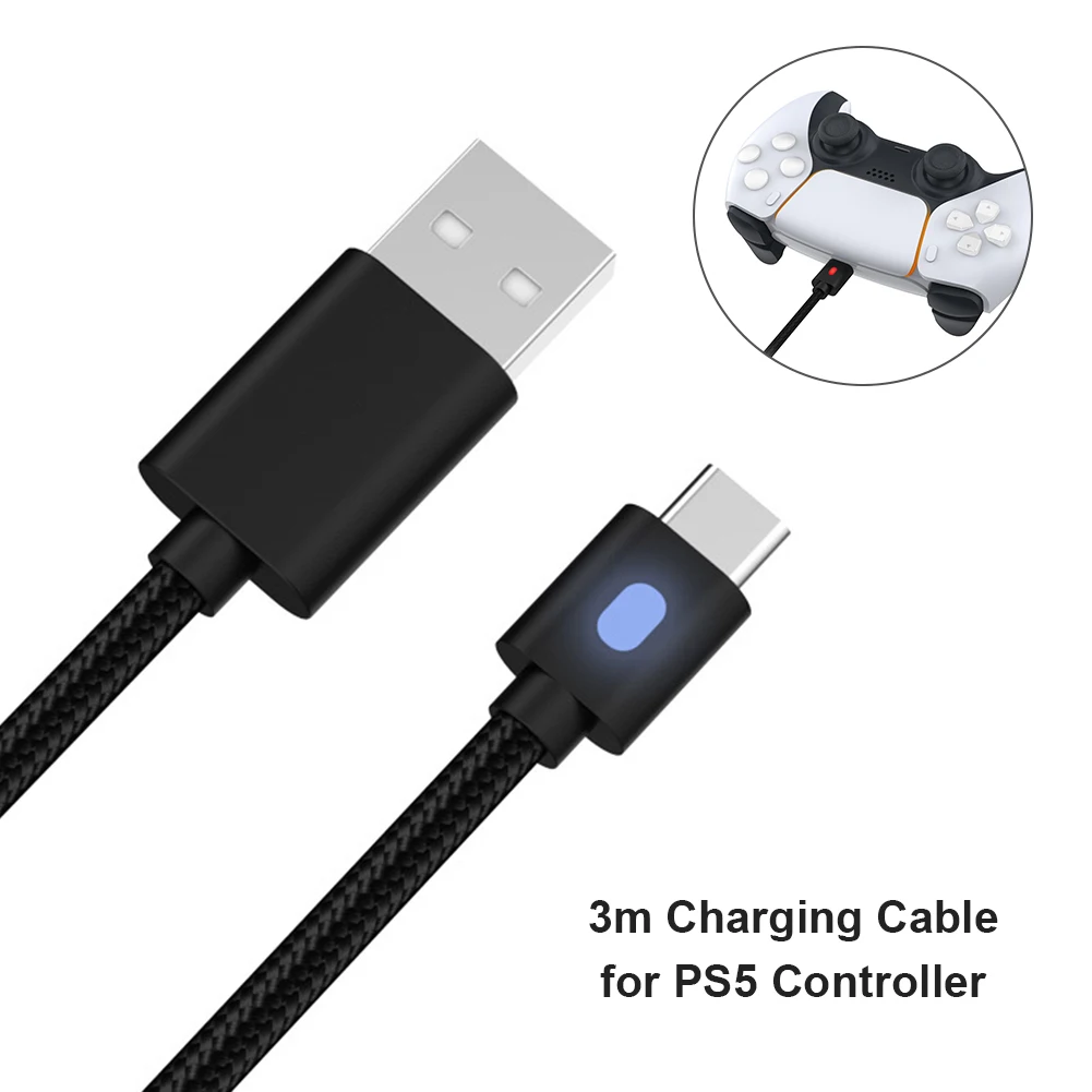 Кабель зарядный USB Type-C для контроллера PS5 3 м | Электроника