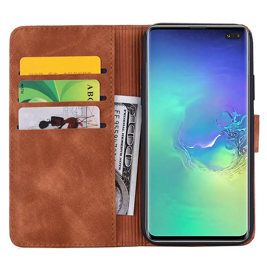 Кожаный чехол-книжка для Samsung Galaxy S8 S9 S10 E Plus A10 A20 A30 A40 A50 A70 A90 A80 A10E A20E Note 9 10 Pro