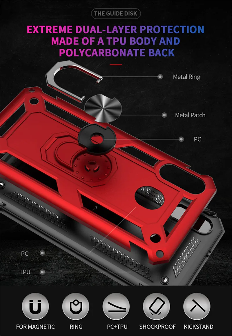 For Samsung Galaxy M20 Phone Cases Cover Case Silicone Armor Capa Metal Holder Ring | Мобильные телефоны и аксессуары
