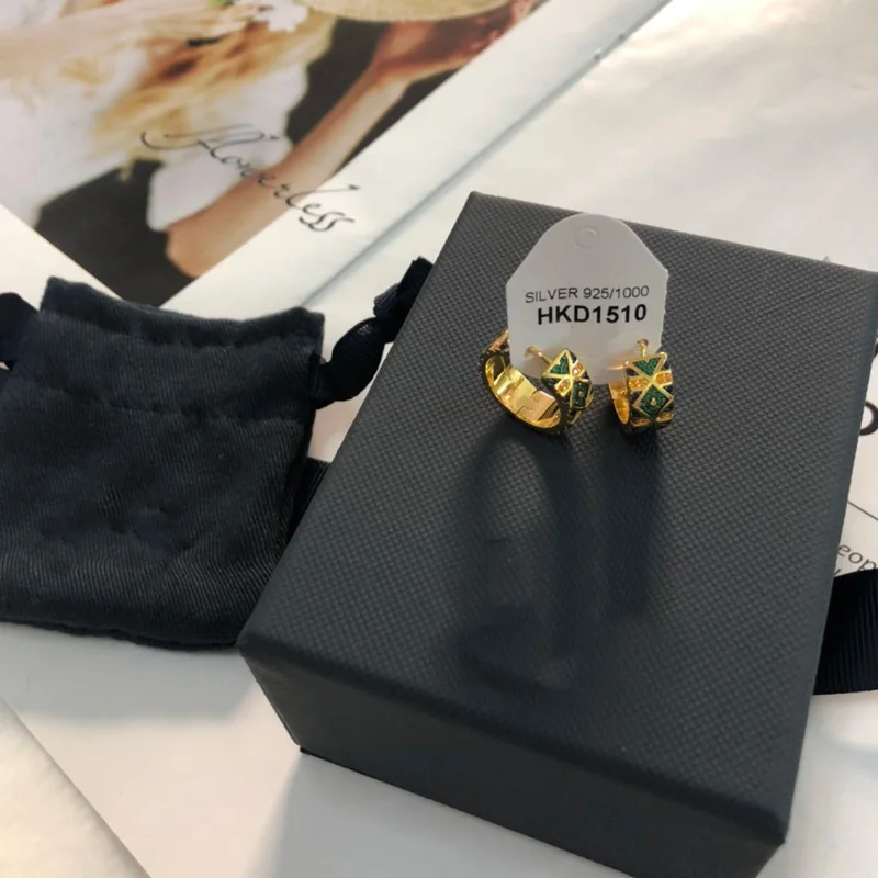 Модный шарм копия 1:1 разноцветный обруч Роскошные серьги с полосками женские