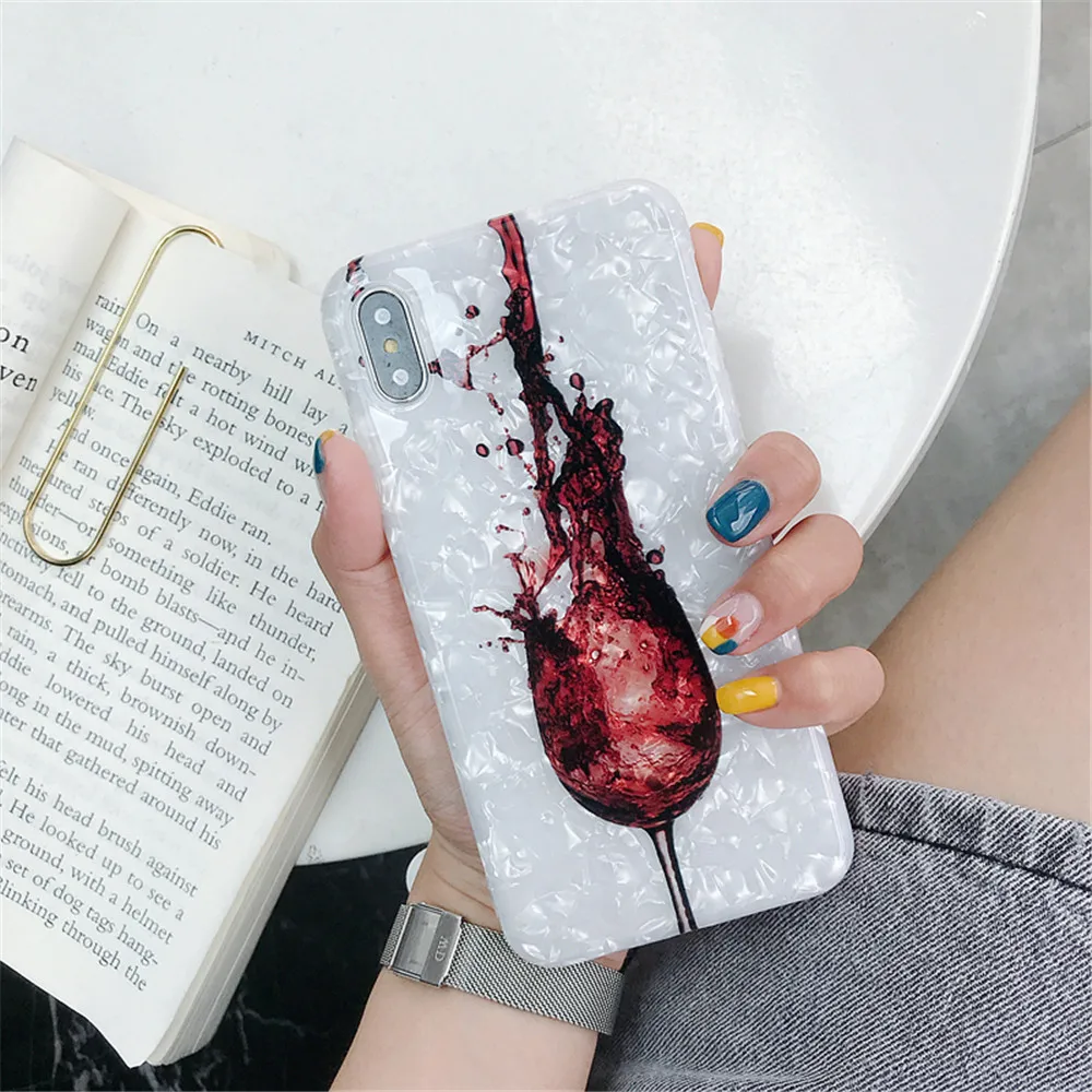 5 Футляр для красного вина для iphone 11, 6, 7, X, XS Max, задняя крышка, мягкая силиконовая оболочка раковины для телефона iphone 7, 8, 6, 6s Plus, XR X 11 Pro, чехол 11 - Цвет: 5